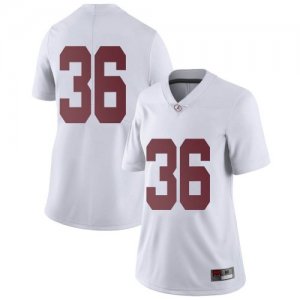 Women's Alabama Crimson Tide #36 Bret Bolin White Limited NCAA College Football Jersey 2403QTED3